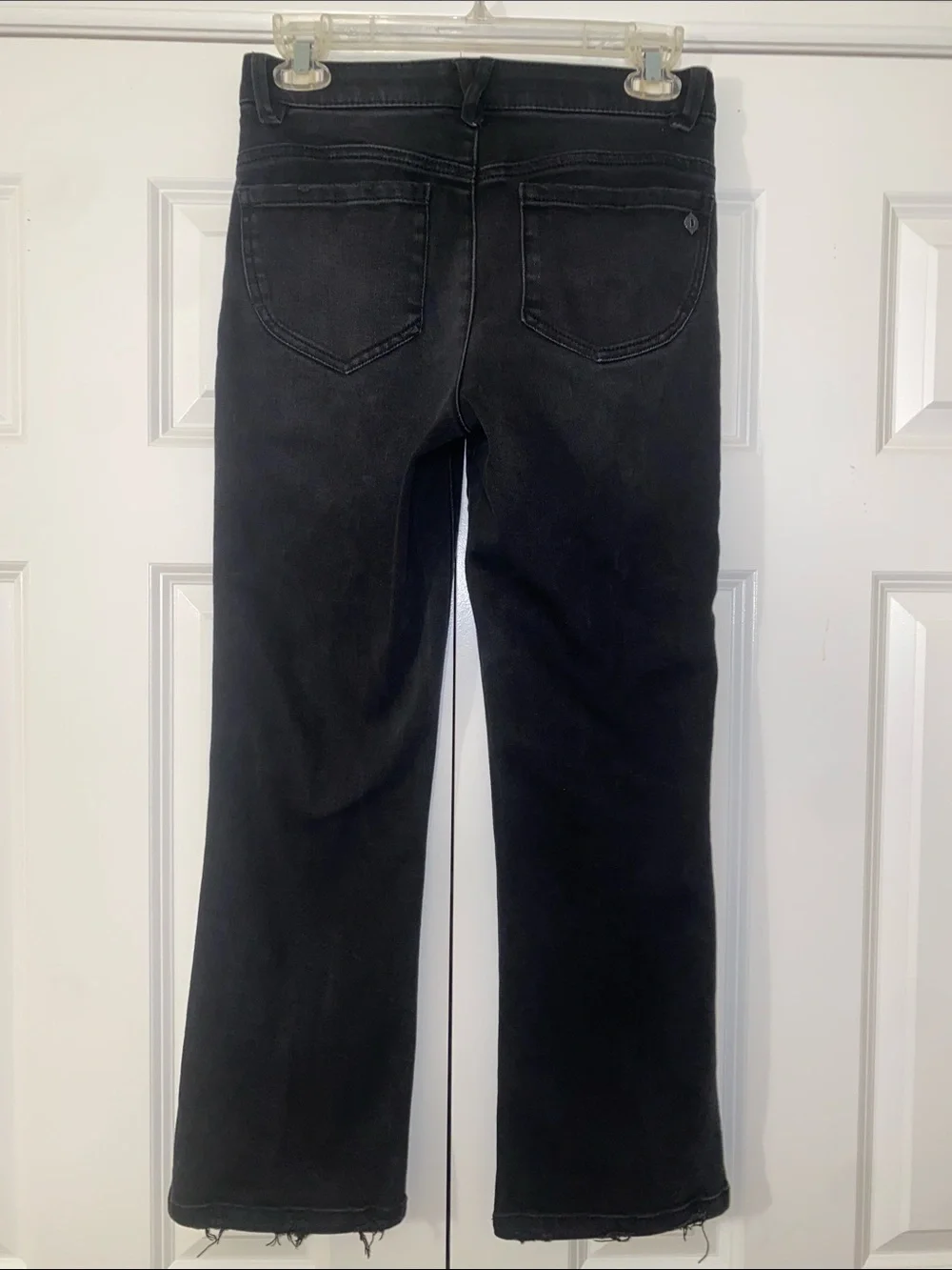 Democracy Absolution Black Straight Leg Frayed Hem Jeans Womens 4
